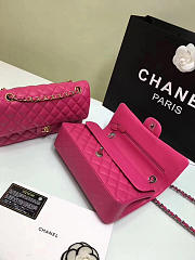 CHANEL 1112 Rose Red Medium Size 2.55 Lambskin Leather Flap Bag With Gold/Silver Hardware - 6