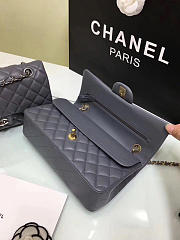 CHANEL 1112 Grey Medium Size 2.55 Lambskin Leather Flap Bag With Gold/Silver Hardware - 6