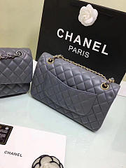 CHANEL 1112 Grey Medium Size 2.55 Lambskin Leather Flap Bag With Gold/Silver Hardware - 5