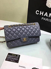 CHANEL 1112 Grey Medium Size 2.55 Lambskin Leather Flap Bag With Gold/Silver Hardware - 4