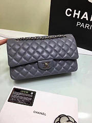 CHANEL 1112 Grey Medium Size 2.55 Lambskin Leather Flap Bag With Gold/Silver Hardware - 3