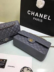 CHANEL 1112 Grey Medium Size 2.55 Lambskin Leather Flap Bag With Gold/Silver Hardware - 2