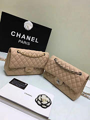 CHANEL 1112 beige 2.55 Calfskin Leather Flap Bag with Gold Hardware - 1