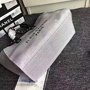 Chanel Grey Canvas Large Deauville Shopping Bag A68046 VS07815 - 6