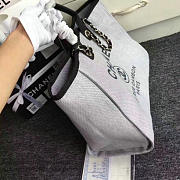 Chanel Grey Canvas Large Deauville Shopping Bag A68046 VS07815 - 5