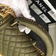 Chanel Green Quilted Caviar Boy Bag with Top Handle 180302 VS09524 - 6