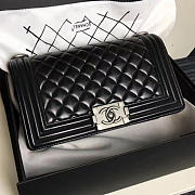 Chanel Medium Quilted Lambskin Boy Bag Black A13043 VS03324 - 3