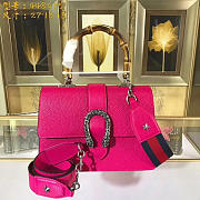 Gucci Dionysus medium top handle bag  rose red leather - 1