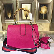 Gucci Dionysus medium top handle bag  rose red leather - 3