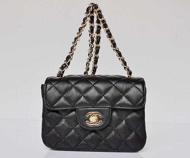 CHANEL 1112 Black Lambskin Leather Flap Bag With Gold Hardware - 1