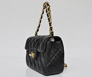 CHANEL 1112 Black Lambskin Leather Flap Bag With Gold Hardware - 6