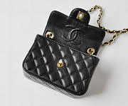 CHANEL 1112 Black Lambskin Leather Flap Bag With Gold Hardware - 5