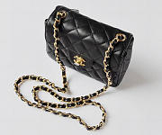 CHANEL 1112 Black Lambskin Leather Flap Bag With Gold Hardware - 4