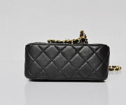 CHANEL 1112 Black Lambskin Leather Flap Bag With Gold Hardware - 3