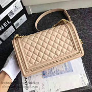 Chanel Lambskin Medium Boy Bag A67086 Beige 2017 VS02723 - 6