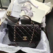 Chanel Lambskin Flap Bag with Top Handle Black A93752 VS02984 - 5