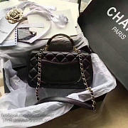 Chanel Lambskin Flap Bag with Top Handle Black A93752 VS02984 - 2