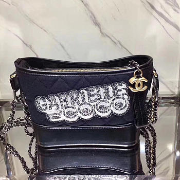 Chanel Chanels Gabrielle Small Hobo Bag Blue & Black A91810 VS04980