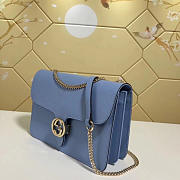 Gucci GG Flap Shoulder Bag On Chain Light Blue 510303 - 2