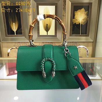 Gucci Dionysus medium top handle bag green leather