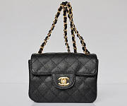 CHANEL 1112 Black Caviar Leather Flap Bag With Gold Hardware - 2