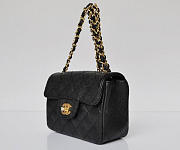 CHANEL 1112 Black Caviar Leather Flap Bag With Gold Hardware - 5