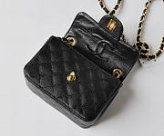 CHANEL 1112 Black Caviar Leather Flap Bag With Gold Hardware - 6