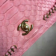 Chanel Snake Leather Flap Shoulder Bag Pink A98774 VS09287 - 5