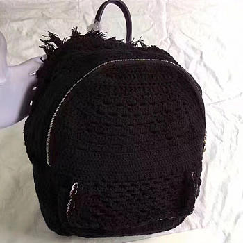 Chanel Crochet Braid Backpack Black A93681 VS01035
