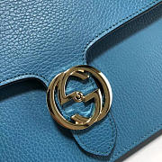 Gucci GG Flap Shoulder Bag On Chain Sapphire Blue 510303 - 6