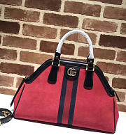 GUCCI RE(BELLE) SUEDE MEDIUM TOP HANDLE BAG ‎516459 RED 2018 - 1