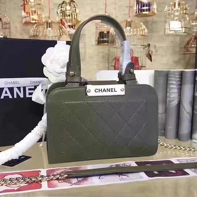 Chanel Small Label Click Shopping Bag Green A93731 VS03641 - 1