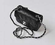 CHANEL 1112 Black Caviar Leather Flap Bag With Silver Hardware - 6