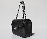 CHANEL 1112 Black Caviar Leather Flap Bag With Silver Hardware - 5