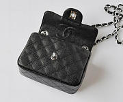 CHANEL 1112 Black Caviar Leather Flap Bag With Silver Hardware - 3