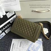 Chanel Green Quilted Caviar Medium Boy Bag A67086 VS09827 - 6