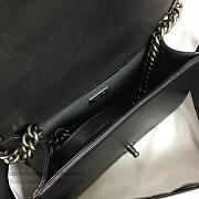 Chanel Snake Leather Boy Bag with Top Handle Black Silver A14041 VS06643 - 3