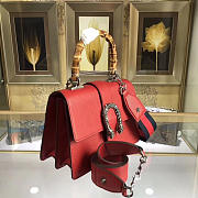 Gucci Dionysus medium top handle bag   Red leather - 2