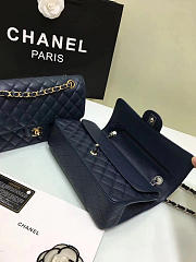 CHANEL 1112 royalblue Large 2.55 Calfskin Leather Flap Bag with Gold Hardware - 3