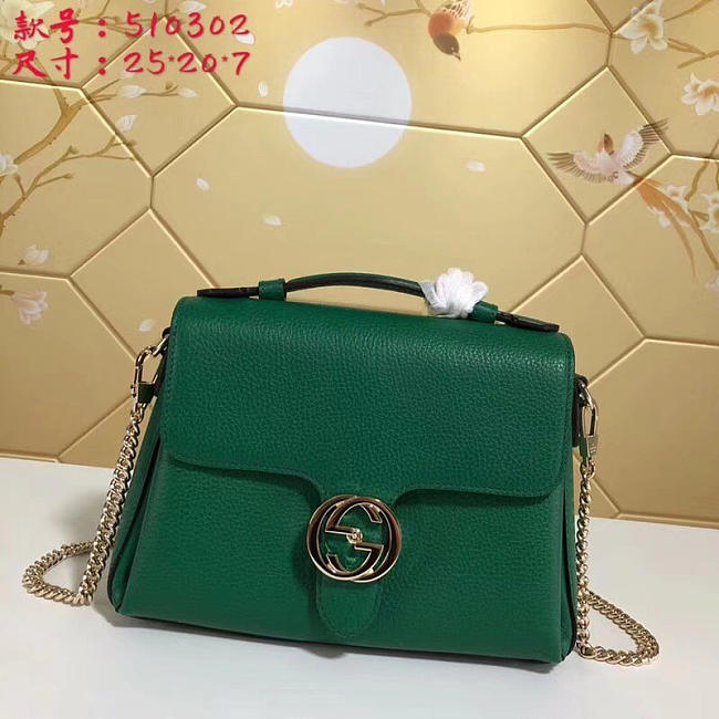 Gucci GG Flap Shoulder Bag On Chain Green 5103032 - 1