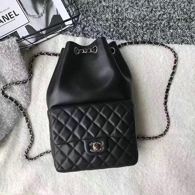 Chanel Large Black Lambskin Backpack In Seoul Bag 010402 VS07736 - 1