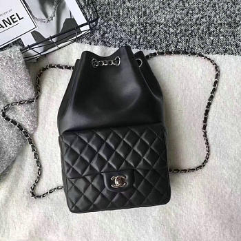 Chanel Large Black Lambskin Backpack In Seoul Bag 010402 VS07736