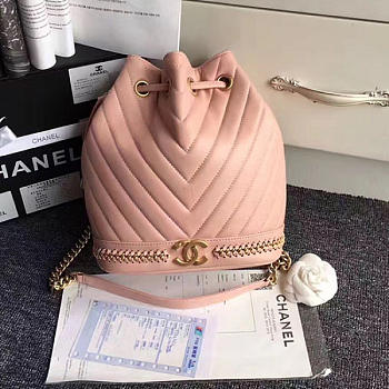 Chanel Lambskin Drawstring Bag Pink A91885 VS06999