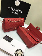 CHANEL 1112 Red Large 2.55 Calfskin Leather Flap Bag with Gold Hardware - 6