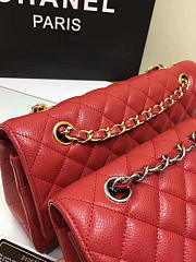 CHANEL 1112 Red Large 2.55 Calfskin Leather Flap Bag with Gold Hardware - 2