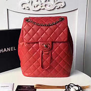 Chanel Quilted Lambskin Backpack Red 170303 VS07838 - 1