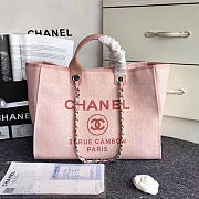 Chanel Pink Canvas Large Deauville Shopping Bag A68046 VS08719 - 1