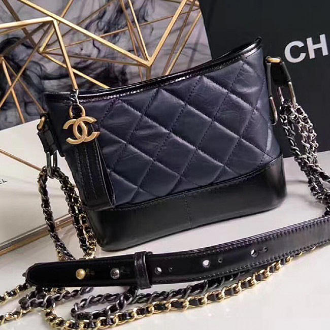 Chanel Chanels Gabrielle Small Hobo Bag Navy Blue A91810 VS04090 - 1