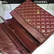 CHANEL 1112 Maroon Red Size 33cm Lambskin Leather Flap Bag With Gold / Silver Hardware - 3