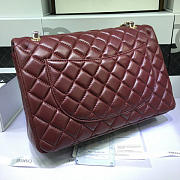 CHANEL 1112 Maroon Red Size 33cm Lambskin Leather Flap Bag With Gold / Silver Hardware - 5